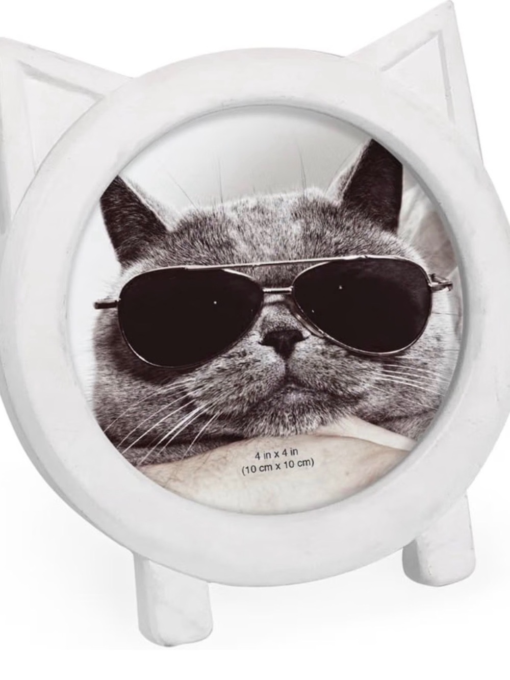 White Cat-Shaped Photo Frame for Cat Lovers